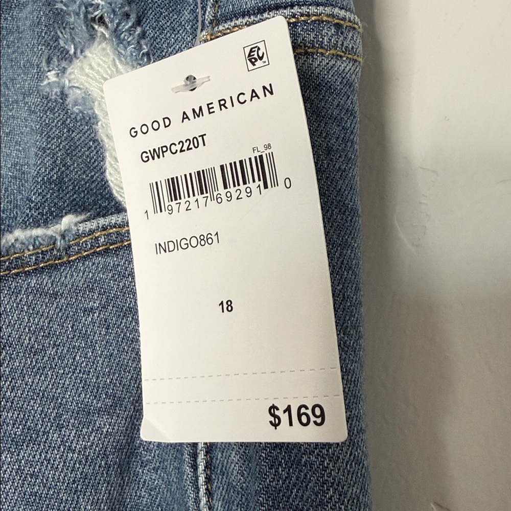 Good American Good Waist Palazzo Crop Jeans Size 18 NWT - Picture 3 of 8